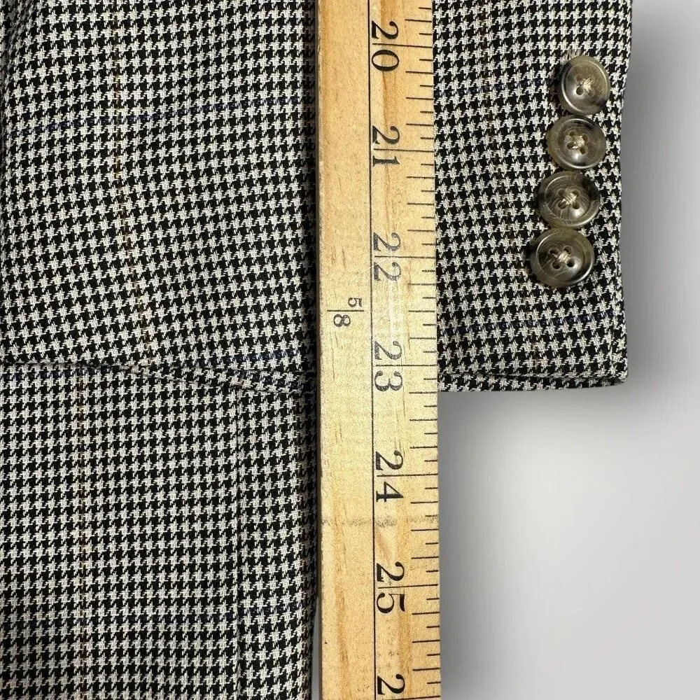 JOS A BANK Men’s Blazer 40R Sport Coat Suit Jacket SILK/WOOL Houndstooth Gray
